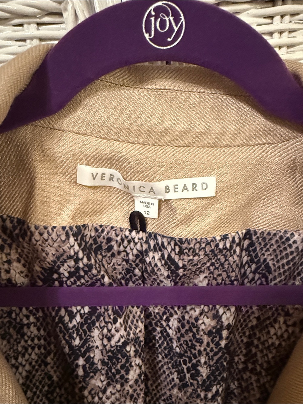 Veronica Beard Beige Single-Button Dickey compatible blazer - Picture 2 of 4